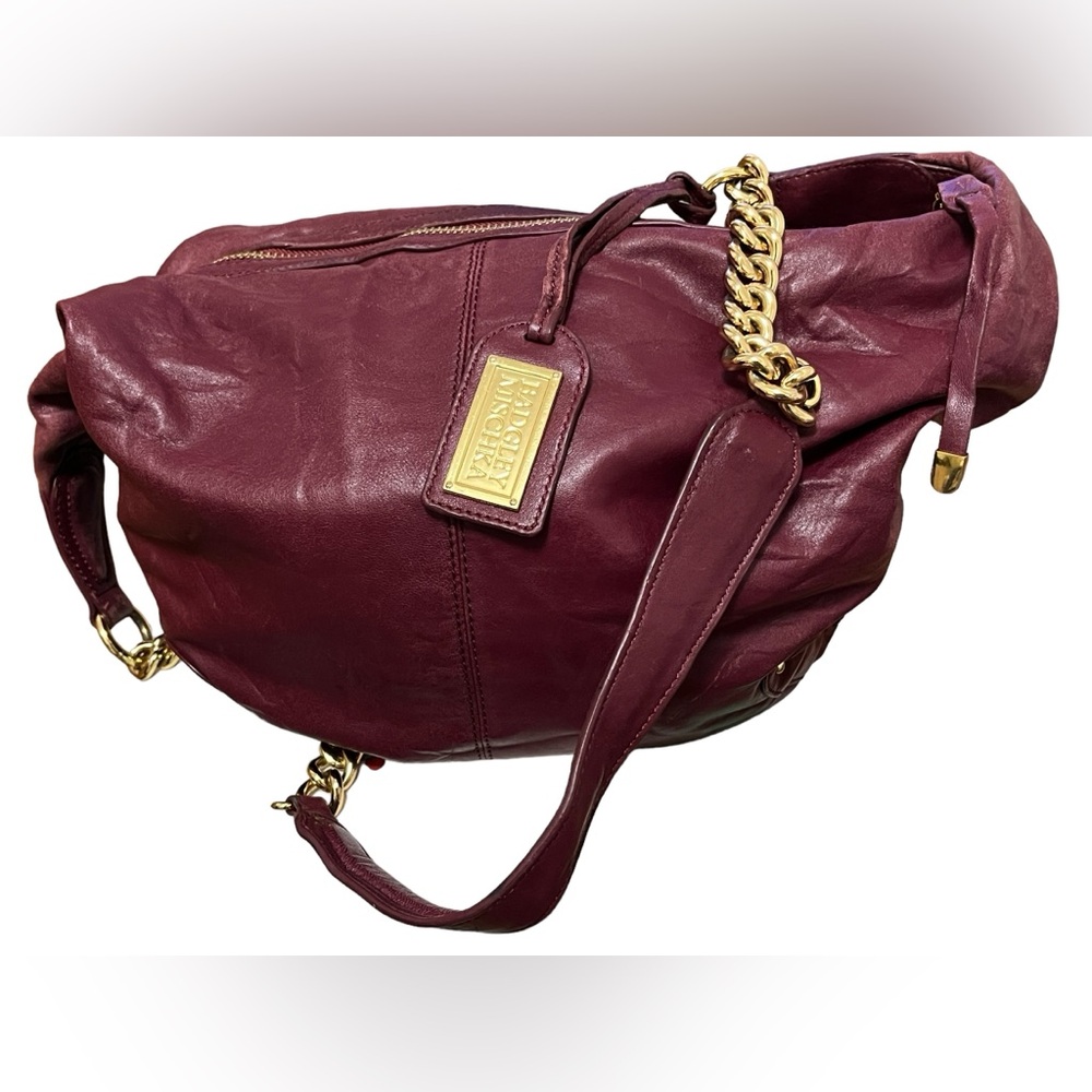 EUC BADGLEY MISCHKA LEATHER HOBO BAG